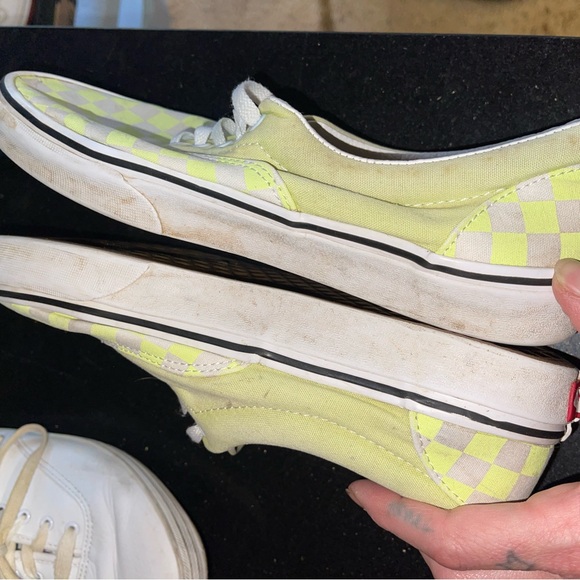 🔥 SOLD🔥Vans Era Lime Green & White Checkerboard Sneakers - Picture 6 of 8
